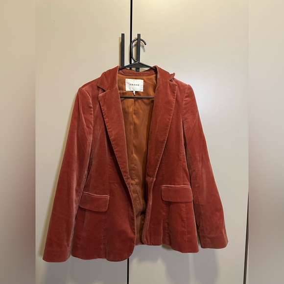 Frame Denim Women's Terracotta Velvet Blazer size 6 - Picture 4 of 7